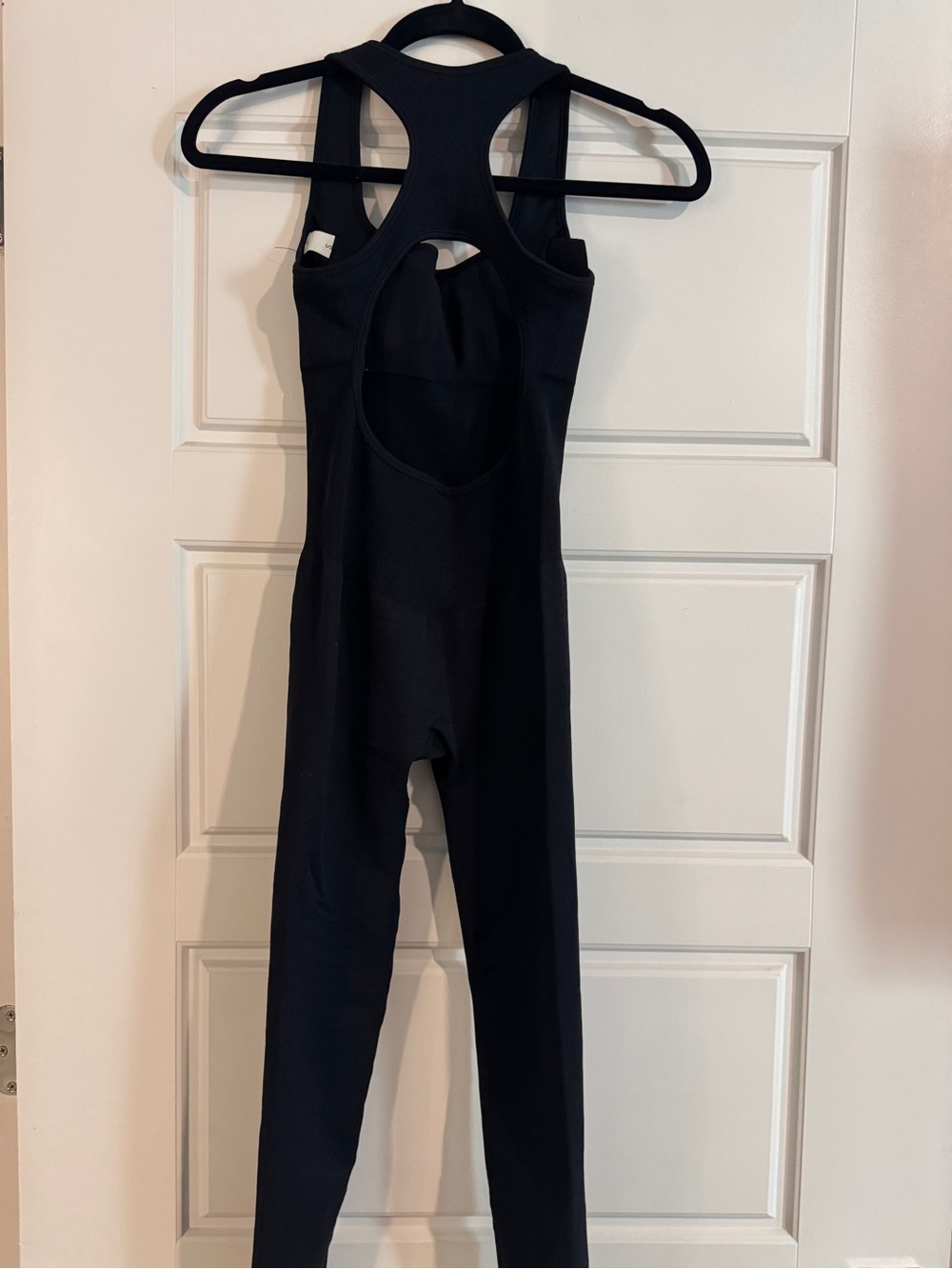 Black Ribbed Racerback Tank Top Onesie - Picture 3 of 4